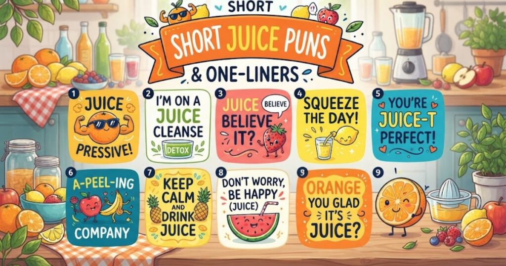 Short Juice Puns and One Liners