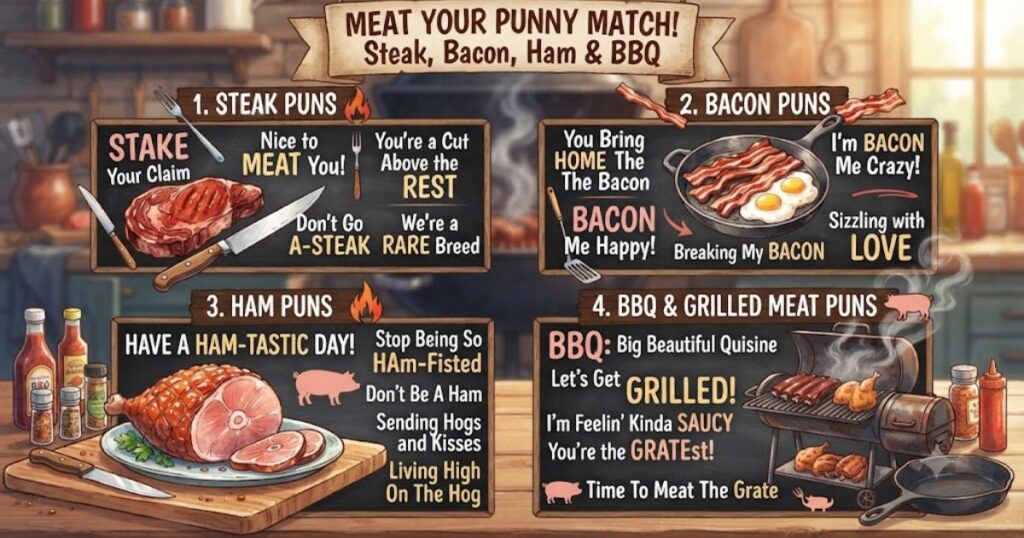 Steak, Bacon, Ham & BBQ Meat Puns