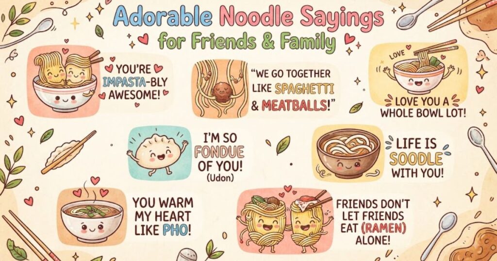 Adorable Noodle Sayings for Friends & Family